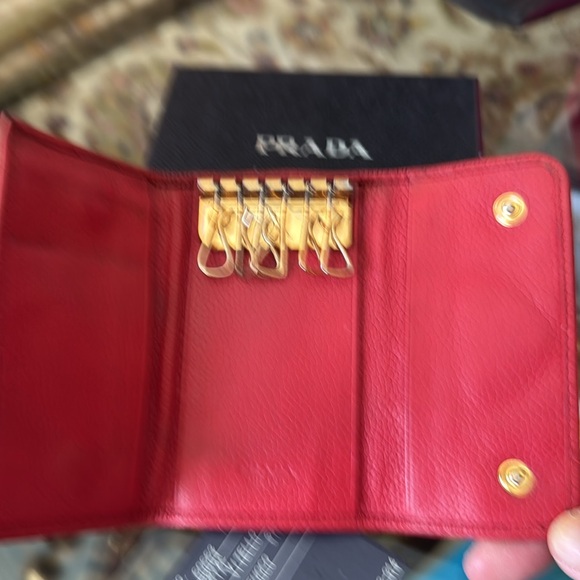 Prada Fiery Red Leather keys Card Holder - Picture 5 of 6